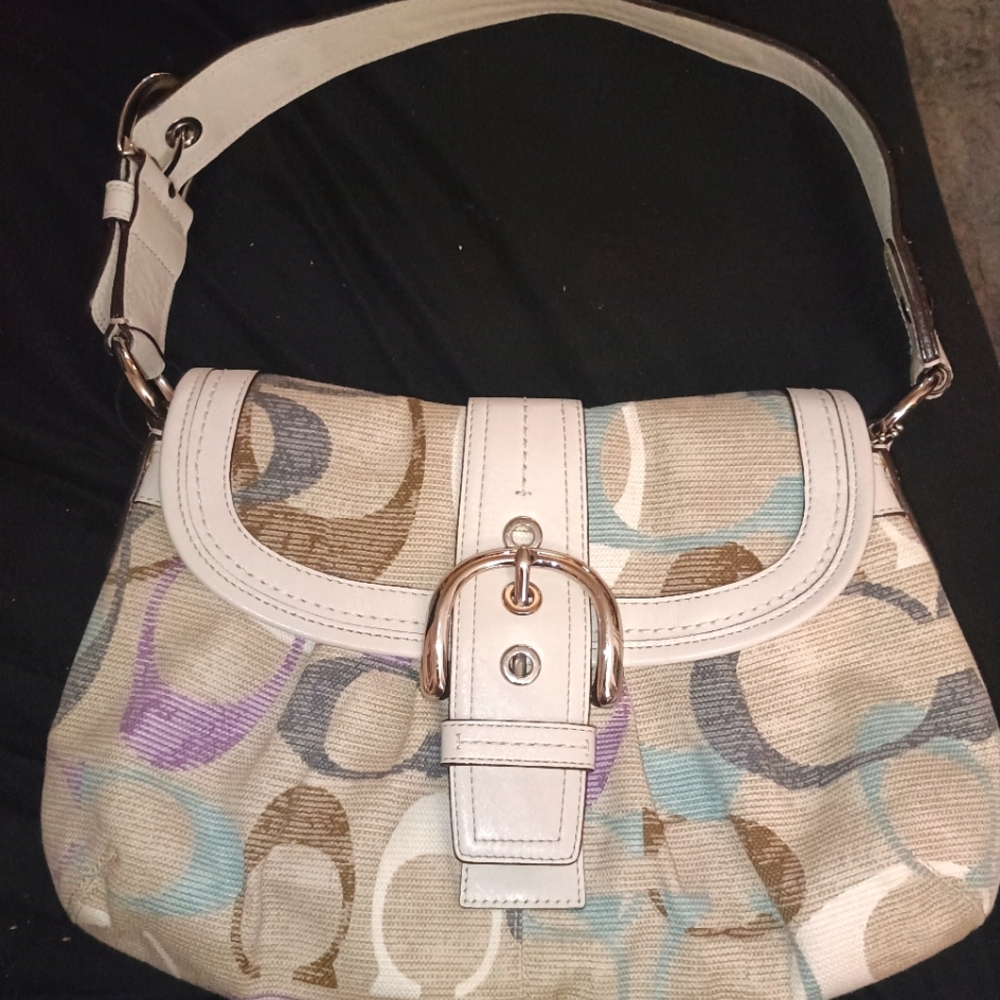 Coach Soho Shoulder Bag with Flap Closure and Adjustable Strap